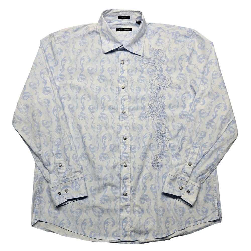 Jhane Barnes Shirt Mens Extra Large Patterned Long Sleeve Dress Unique XL